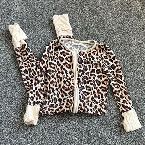 Leopard Print Zip-Up Pajama Set